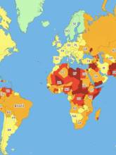 map with the world's most dangerous countries