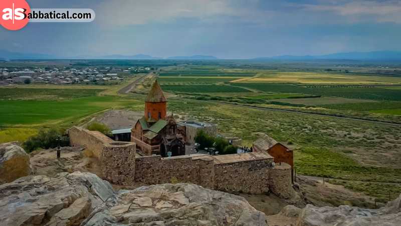 Khor Virab Monastery next to Mount Ararat, Armenia