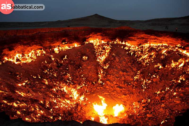 One of the interesting facts on Door to Hell (or Darvaza gas crater) is that it has been set on fire to prevent the spread of methane gas. 