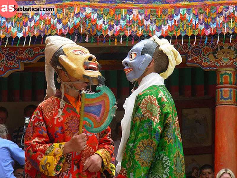 The most spectacular version of Hemis Festival can be seen at the Hemis Monastery, where priests perform the Cham dance under the masks.