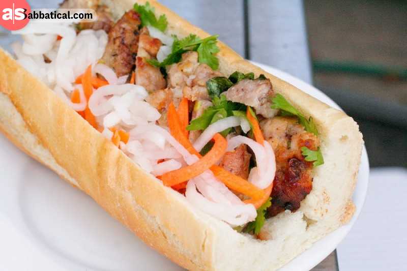 Khao Jee Sandwich is very similar to the Vietnamese Banh Mi.