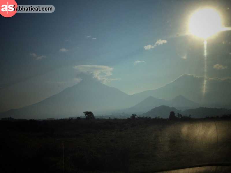 An active volcano called Mount Nyiragongo