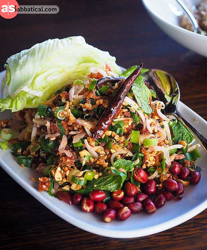 Naem Khao Tod is a delicious crispy rice salad.
