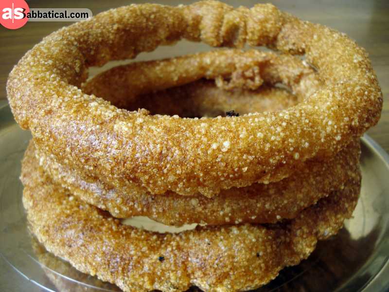 Sel Roti is an unique ring-shaped bread made of rice.