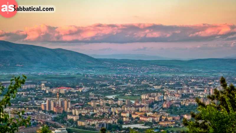 A sunset over Skopje reveals its intimacy.