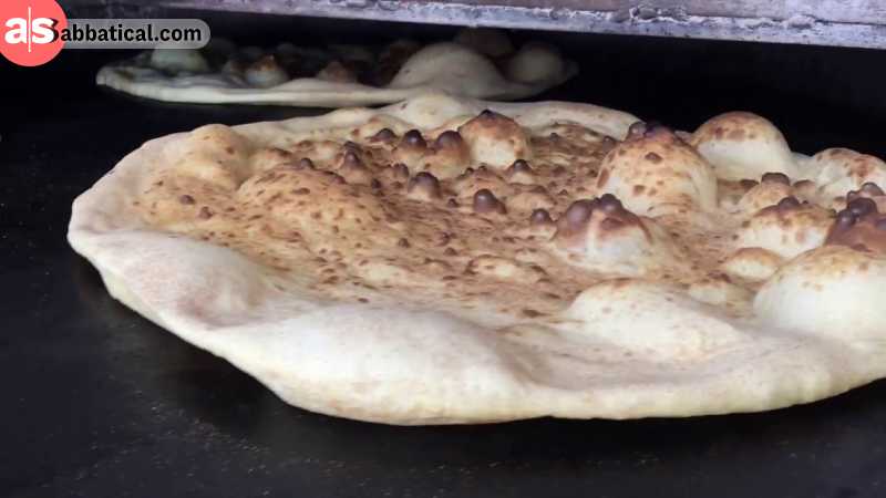 Tannour bread is an Iranian leavened bread.