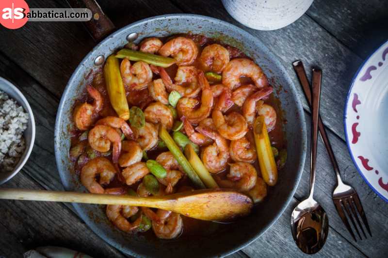 Udang Sambal Serai Bersantan is the most popular seafood specialty in Brunei. Image Courtesy of What To Cook Today.