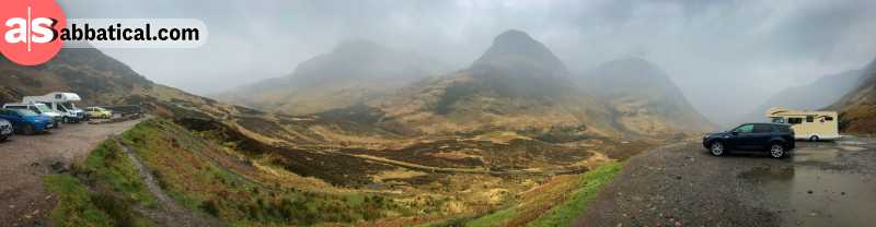 Just a quick stop on a typical misty day in the Scottish highlands