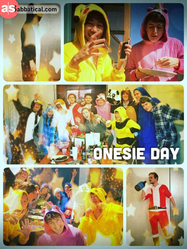 Onesie Day (at Hattery) - celebrating pyjama jumpsuits with a bunch of nerds at a co-working space is a lot of fun