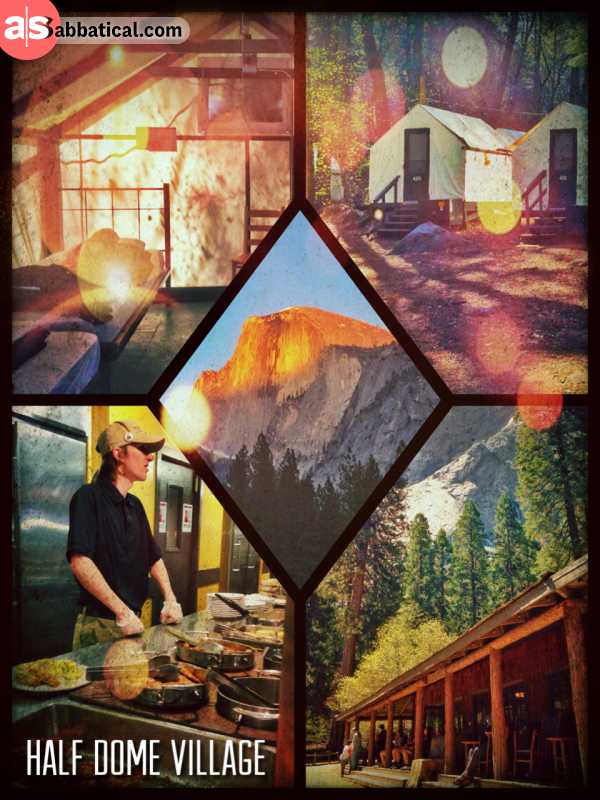 Half Dome Village - living the perfect camp life - except the missing camp fire and marshmallows
