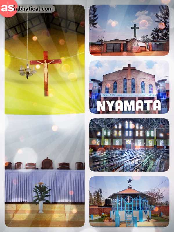 Nyamata - building a huge new church after the brutal Genocide in the old house of God