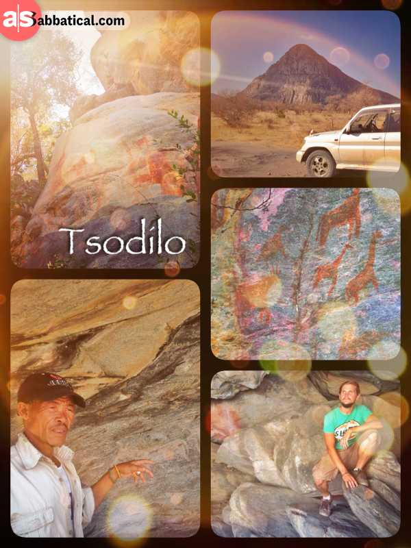 Tsodilo Hills - meeting the original bushmen and exploring ancient rock paintings of his ancestors