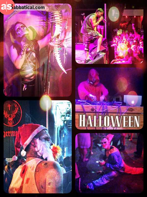 Halloween - more madness: wild party with 5th generation European immigrants in creepy costumes