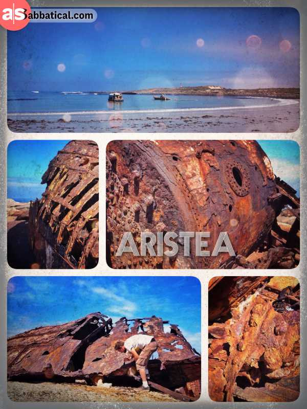 Aristea Ship Wreck - examining my very first ship wreck, after missing the skeleton coast in Namibia