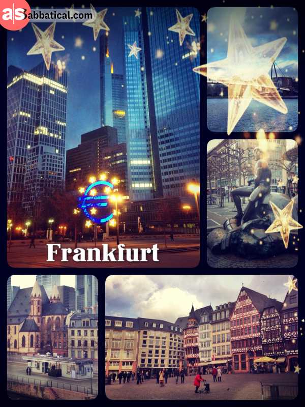 Frankfurt - walking through and dining in the old town of the European capital of finances