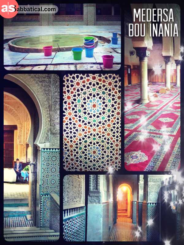 Medersa Bou Inania - active mosque and ancient university of Islam in the central medina of Fes