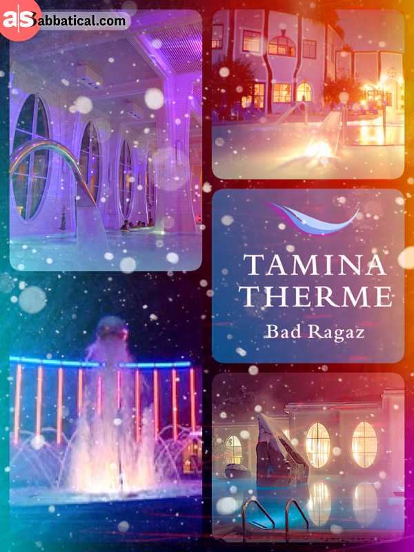 Tamina Therme Bad Ragaz - healthy evening spa in thermal water after an intensive day in the mountains