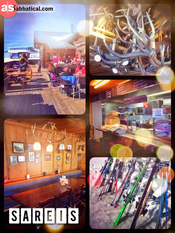 Sareis Mountain Restaurant - seeking shade and lunch in a mountainous restaurant with view over Malbun