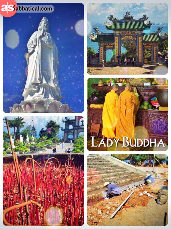 Lady Buddha - climbing up to Vietnam's largest buddha statue near Da Nang