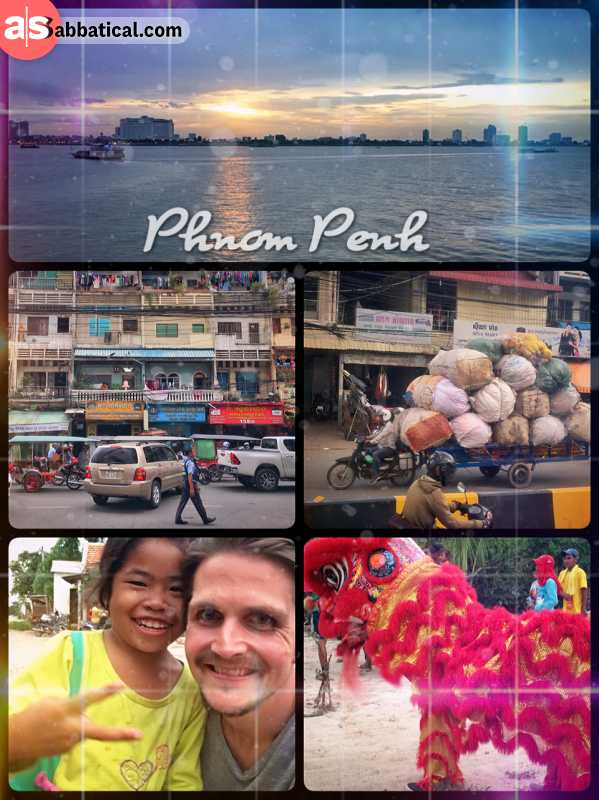 Phnom Penh - exploring the capital of Cambodia and Mekong River on a local bike taxi
