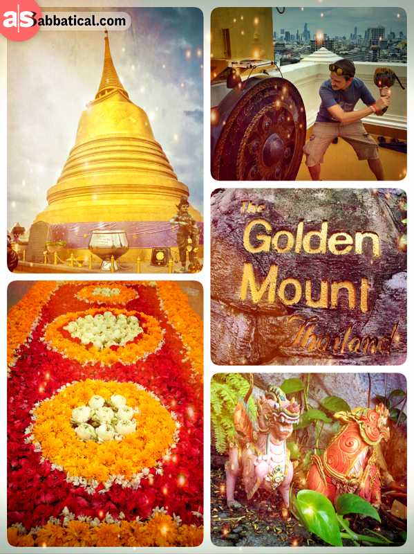 Golden Mount - climbing the highest point of Bangkok within the Wat Saket temple