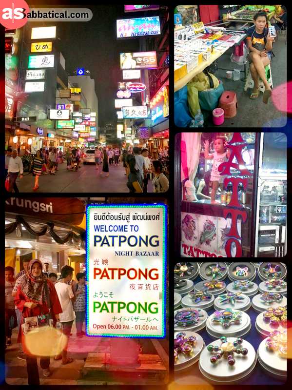 Patpong Nightmarket - walking through a packed alley full of tourists and street vendors
