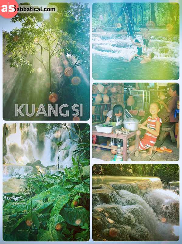 Kuang Si Waterfall - swimming in one of the most beautiful waterfalls of Laos