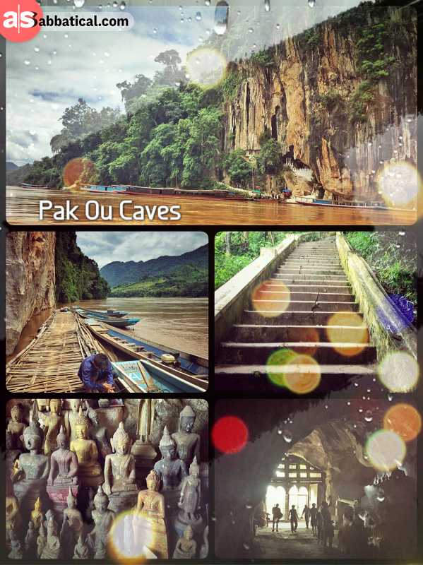 Pak Ou Caves - two caves above the Mekong with thousands of Buddha statues