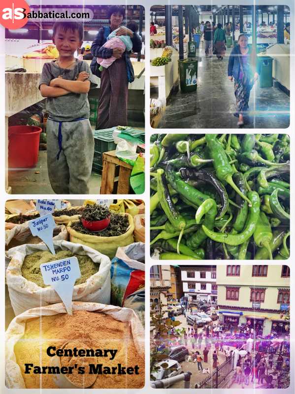 Centenary Farmers Market - where Bhutanese farmers bring their fresh produce to the capital