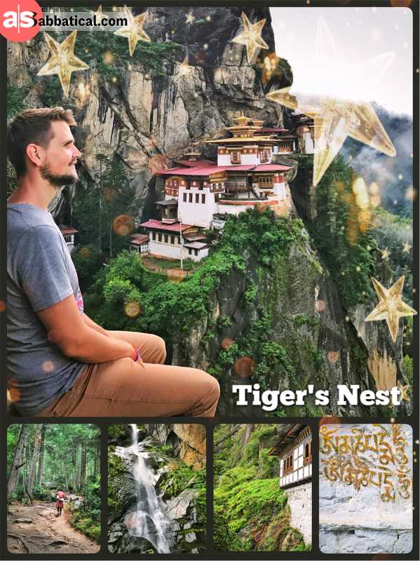 Tigers Nest - hanging monastery and temple complex built into the rocks