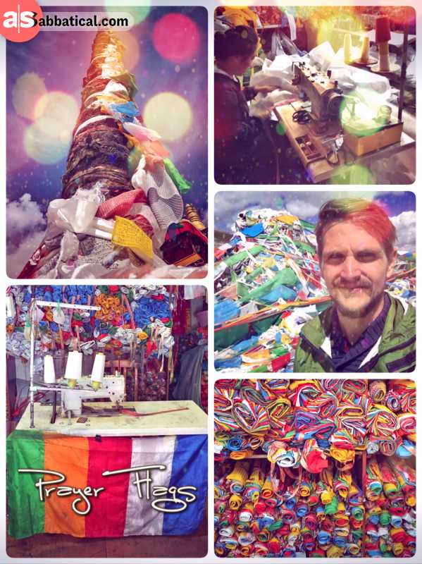 Prayer Flags - colorful banners with Buddhist blessings, mostly used in the Himalayas