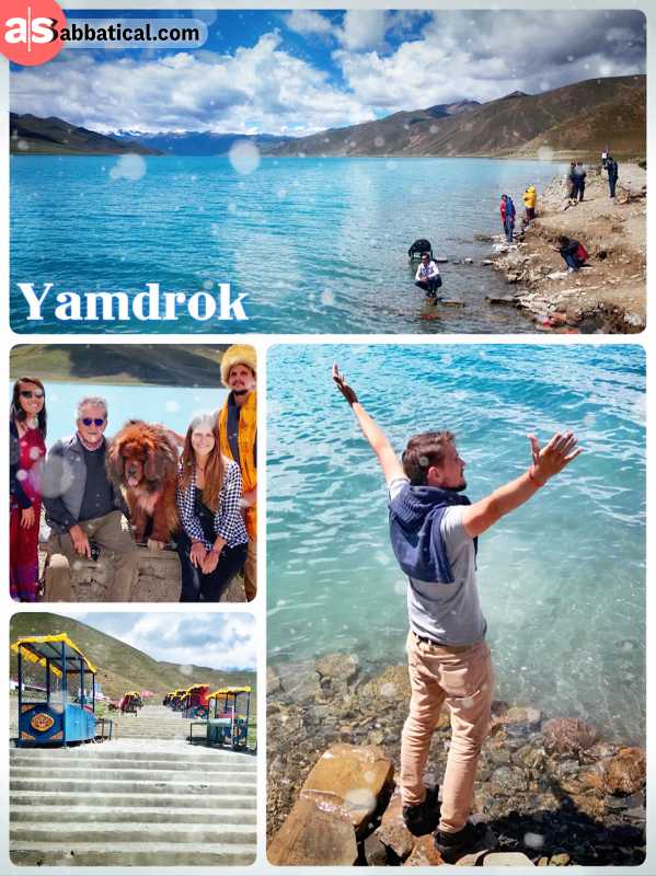 Yamdrok Lake - one of the largest Tibetan sacred lakes with crystal clear water