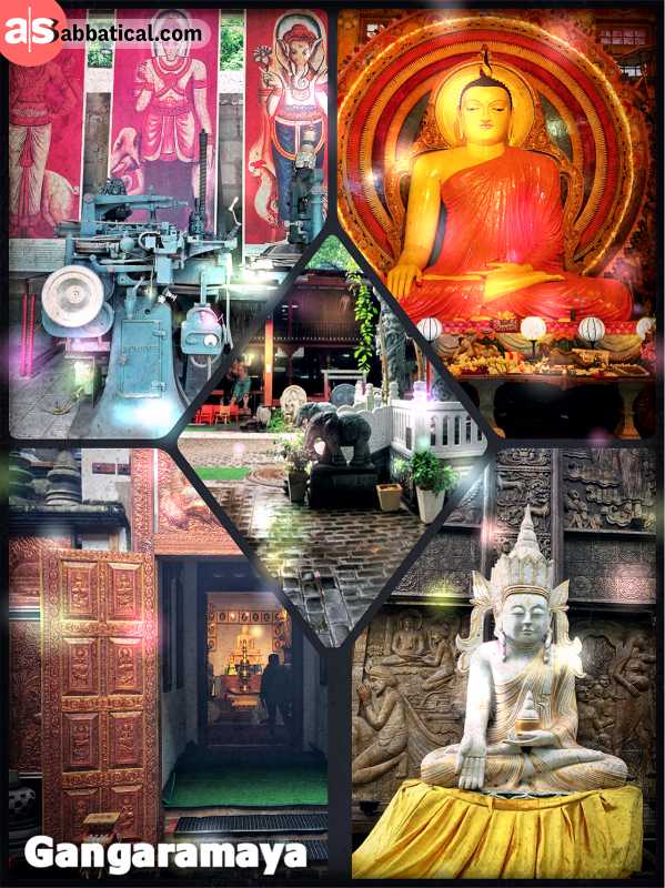 Gangaramaya Temple - important Buddhist temple in Colombo with a wild mix of styles