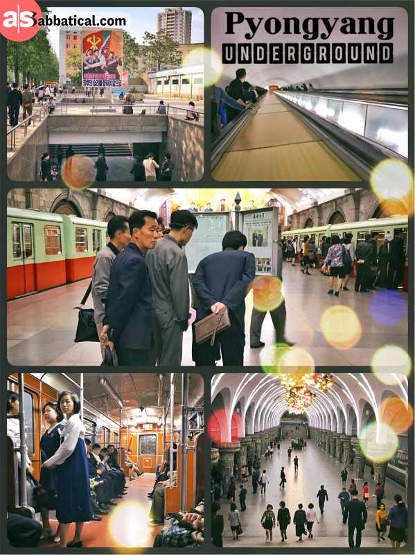 Pyongyang Underground - public transportation with beautiful metro stations and old German trains