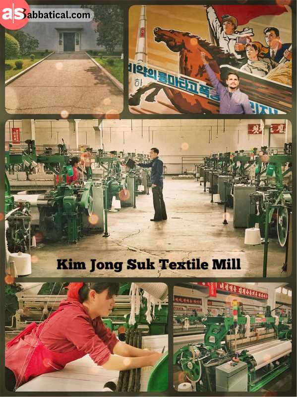 Kim Jong Suk Textile Mill - old machines producing textile fabrics like a century ago in Europe