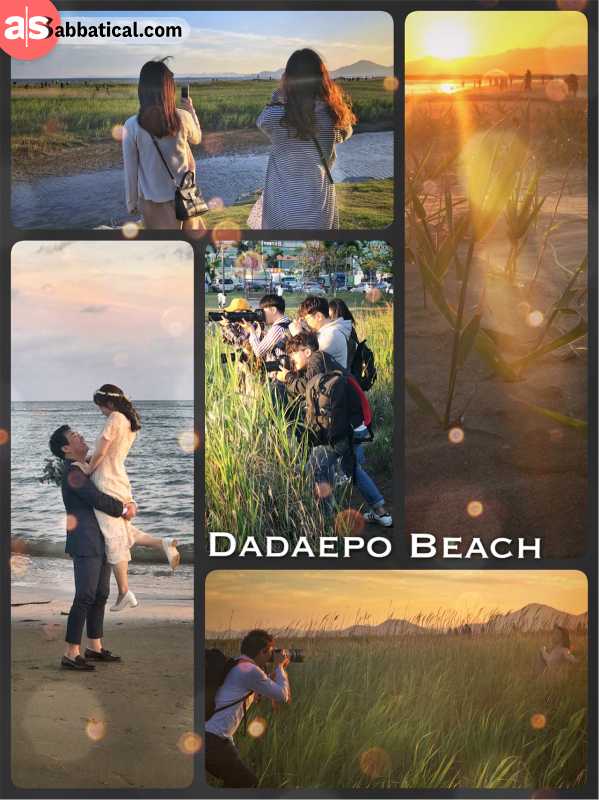 Dadaepo Beach - where the sun disappears at the horizon like a red glowing fireball