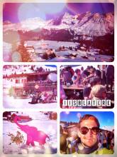 Isblaatere - dancing in full snowboard gear on a natural snow covered icerink in Arosa