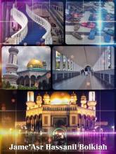 Jame Asr Hassanil Bolkiah - meeting friendly Moslem prayers on the parking of a Mosque