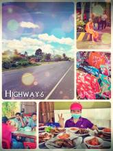 Highway 6, Cambodia - driving on a nice public bus from Phnom Penh to Siem Reap