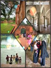 Sixty Dome Mosque - the largest 15th century mosque in Bangladesh with 77 domes