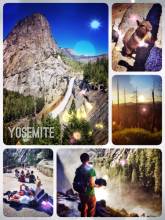 Yosemite National Park - climbing up the trails and gazing down the huge waterfall into the valley