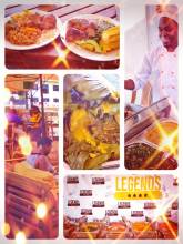 Legends Sports Bar - enjoying delicious national dishes like Matoke with Groundnut Sauce