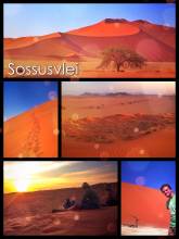 Sossusvlei Dune - climbing up and down the soft sandy dunes in the heart of the hot Namib Desert