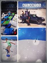 Atlantis - Sandboarding - standing on a snowboard in South Africa - and riding down a huge dune of white sand
