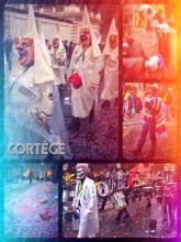 Cortège (Fasnachtsumzug) - only at the Carnival Basel: people dress up as KKK to make a political point