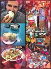 Burmese Cuisine - a healthy mix of white rice, meat, fresh vegetables and fruits